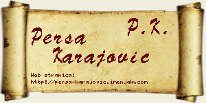 Persa Karajović vizit kartica